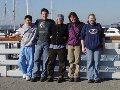 Group photo of five Team Squirt members